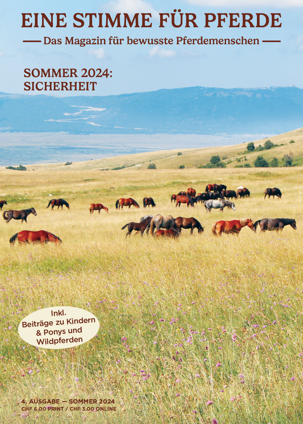 Magazin Eine Stimme für Pferde, Sommer 2024, Thema Sicherheit, Wildpferde