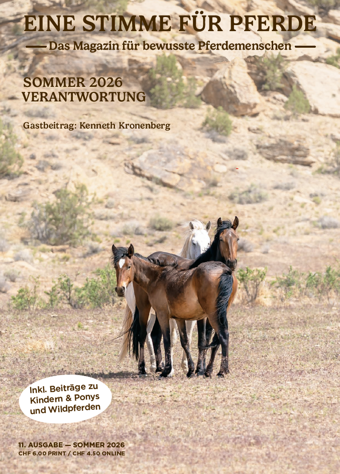 Magazindeckblatt zum Thema Verantwortung mit einer Pferdefamilie