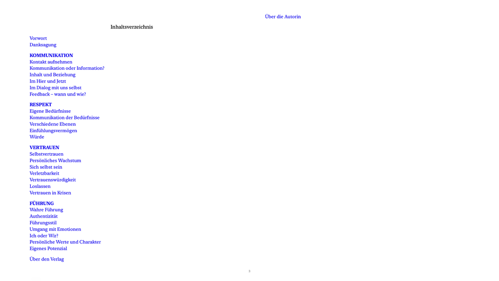 Inhaltsverzeichnis von Weisheiten aus der Herde